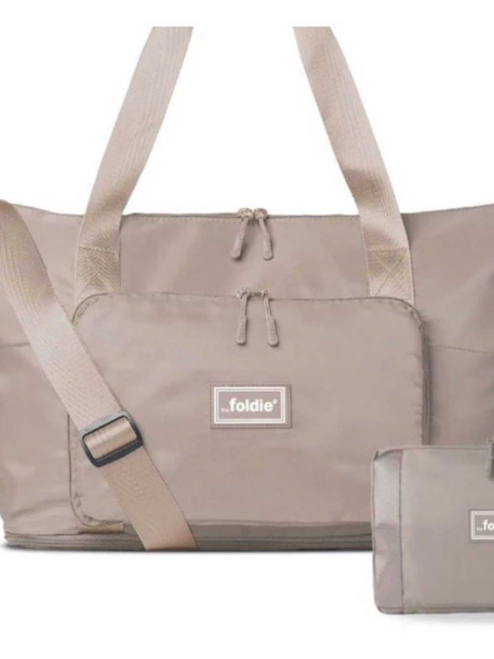The Foldie Travel Tote Bag in Beige NWOT - Picture 2 of 3